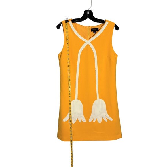 Victoria Beckham For Target Marigold Yellow Shift Dress W/ White Floral Applique - Picture 5 of 9